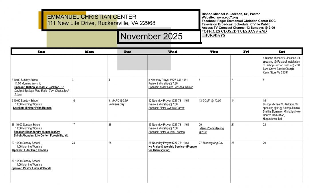 November Calendar